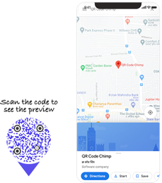 Google Maps QR code sample display page with demo QR code