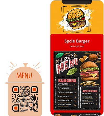 Menu QR code sample display page with demo QR code