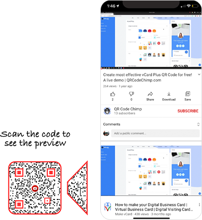 Video Preview QR code sample display page with demo QR code